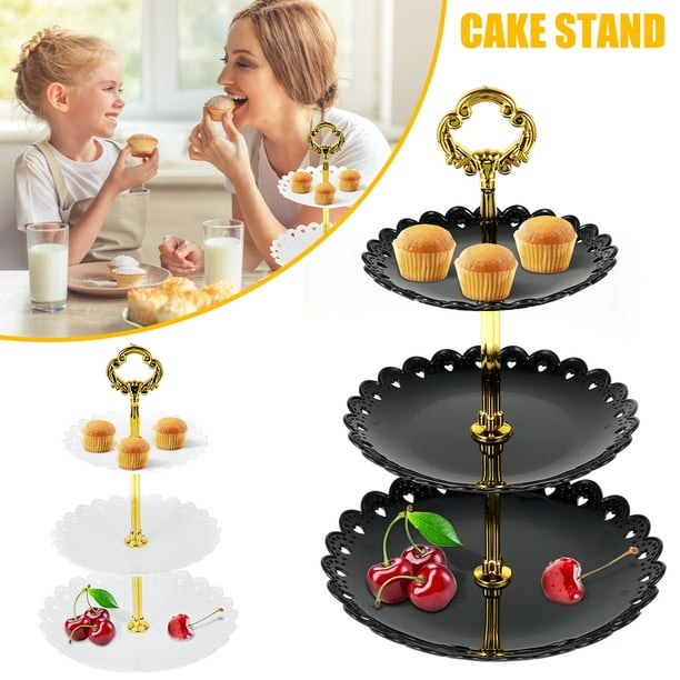 3 Tier Fruit Plate Dessert Cake Stand Display Rack For Wedding Birthday Hollow